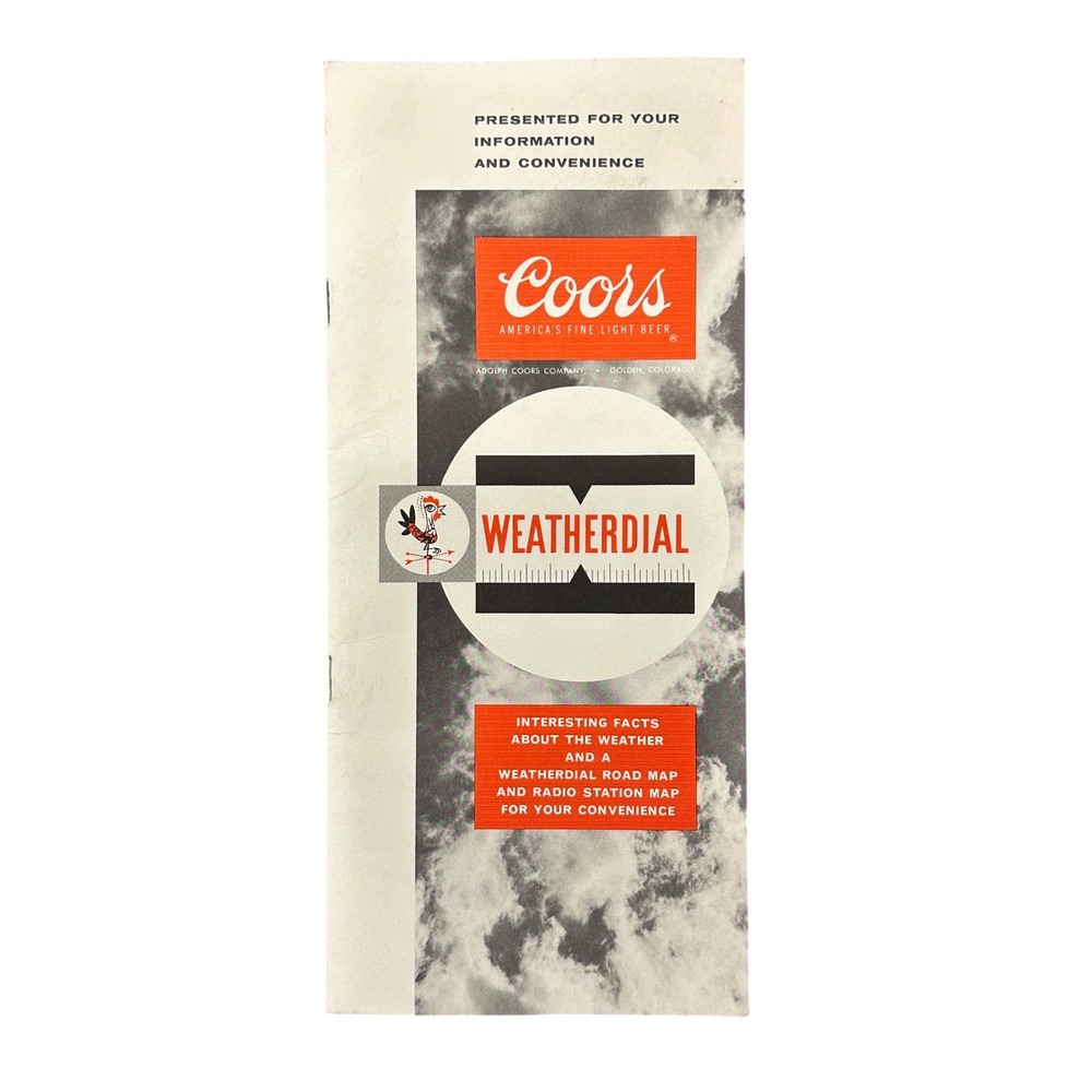 Coors Weatherdial Map Colorado 1963 Vintage Beer‎ Advertising Road Map Excellent